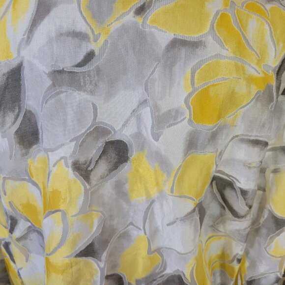 Alfred Dunner Women Top 18 Plus Yellow Floral Sheer Lightweight Button FLO289XE - Picture 7 of 9